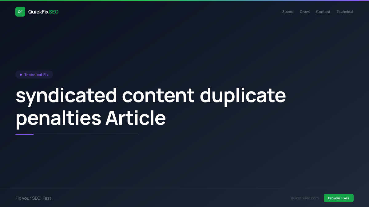 syndicated content duplicate penalties Article