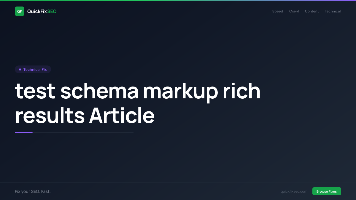 test schema markup rich results Article